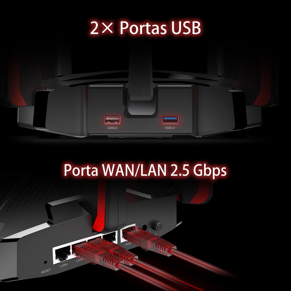 ROTEADOR GAMER WI-FI 6 DE BANDA TRIPLA AX6600 ARCHER GX90 TP-LINK